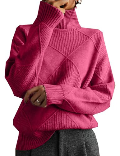 Damen Herbst Und Winter Casual Long-Sleeved Kann Eine Vielzahl Von Passenden Strickpullover Loose High Neck Pullover Solid Farbe Gestrickt Pullover Tops Sein