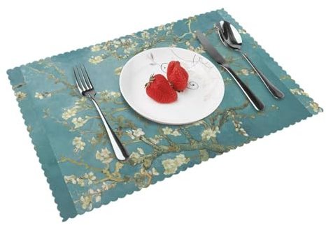 Mandelblüte Küche Tischläufer rutschfest Hitzebeständig für Home Kitchen Decoration 4 Stück
