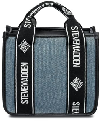 Steve Madden Bwebber-Tasche aus Denim-Leinen, Denim/Schwarz, Einheitsgröße