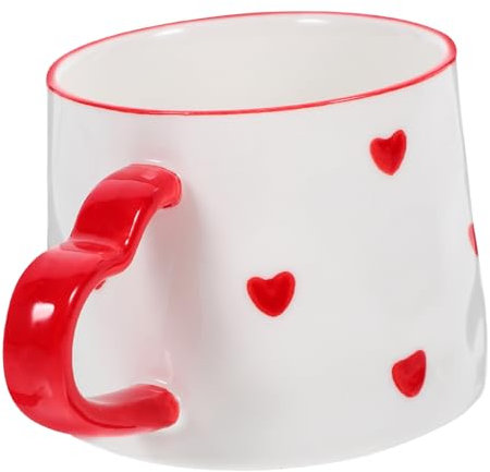 LIFKOME Keramikbecher Mit Herzmotiv Tasse Für Kaffee Und Tee Hitzebeständig Großes Fassungsvermögen Für Täglichen Gebrauch
