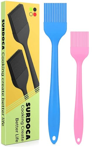 SURDOCA Backpinsel Silikonpinsel Küchenpinsel kochpinsel- 8.2+10.1 BPA-freies Silikon in Lebensmittelqualität Pinsel Küche, 446℉ (230℃) Wärmebeständigkeit Pinsel Backen BBQ Grillpinsel