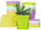 GEBETTER 24Pcs 7cm Pot Semis Plastique Godet Repiquage Réutilisable 6 Couleurs pour Plantation Intérieure Extérieure avec Plateau