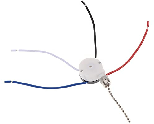 Artibetter Interrupteur À Chaîne 3 Vitesses Pour Ventilateur De Plafond 4 Fils Contrôle Facile De La Vitesse Avec Fonction Marche/Arrêt Pour Lumière Ventilateur Domestique