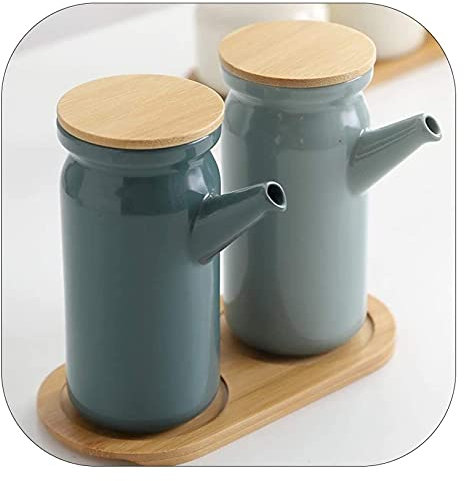 Lata De Aceite Botella De Oliva O Vinagre Antifugas, Dispensador De Botella De Vinagre De Aceite De Cerámica De Mesa 500 Ml, Vinagrera Líquida De Cocina Dispensador De Condimentos Vinagrera Con Tapa