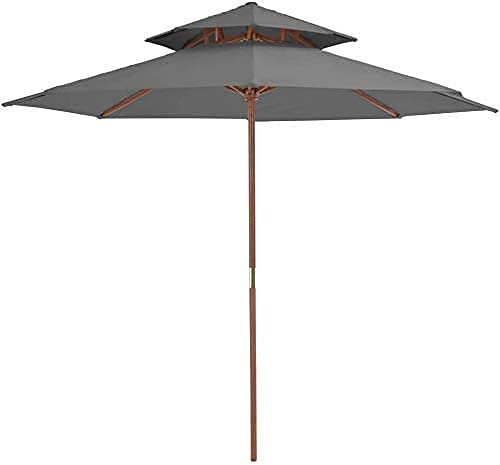 Sombrilla grande para jardín y Patio, sombrilla voladiza para terraza, 270 cm, resistente al viento, doble tapa, sombrilla colgante para terraza, sombrilla de gran tamaño para mercado al aire libre()
