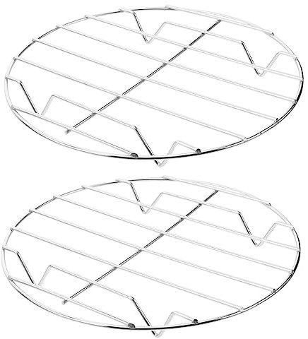 PAMINGONO 2pièces Barbecue Inox Ronde Set Support Pratique Pour Barbecue Extérieur Résistante Flux Air Acier Inoxydable Pour Grillades Maison Et Pique