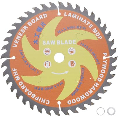 Kozelo Circular Saw Blade - [7-1/4-inch x 40 Teeth x 5/8-inch Arbor] Circular Cutting Blade with 5/8 to 3/8 Washer Adapter for Woodworking Plastic Use, 8500RPM
