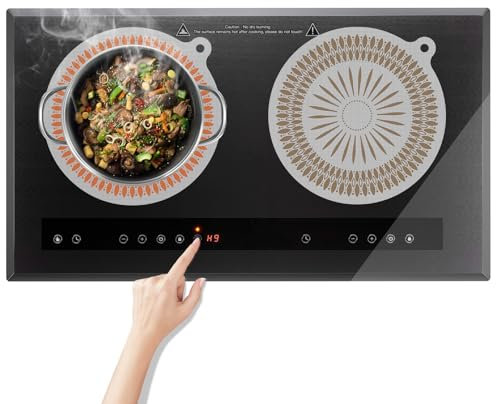 KR KITCHENRAKU 2 tappetini termocromici per piano cottura a induzione, protezione antigraffio (magnetica) per piano cottura a induzione (bianco chiaro)