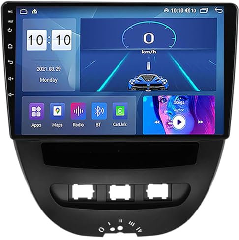 Generico Android 12.0 Touch Screen Autoradio 2 DIN per A-Ygo 2005-2014 Navigazione GPS Satellitare 9'' Touchscreen unità Principale Lettore Multimediale Ricevitore FM BT con 4G 5G WiFi SWC DSP Carpla