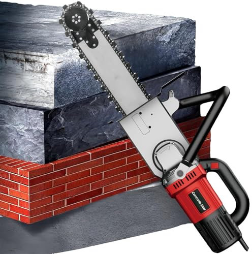 Scie à béton électrique, machine de découpe de rainures murales électriques, scie à chaîne à béton à moteur sans balais, 8800 W, pour rainurer le marbre de brique,480-2GuidePlateandChain