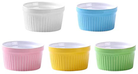 ABOOFAN Juego de 5 Cuencos de Cerámica para Servir Pudines Cuencos para Hornear Postres Y Crème Brûlée