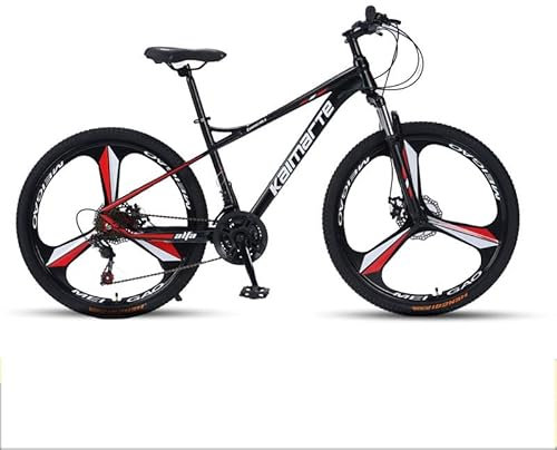 TgGreat Mountainbike, 26 Zoll Kohlenstoffstahl MTB Mit Scheibenbremse Federgabel, Doppeltem StoßDäMpfungsrahmen Scheibenbremsen FahrräDer HöHenverstellbar FüR MäNner Und Frauen,A-Black+Red-27speed