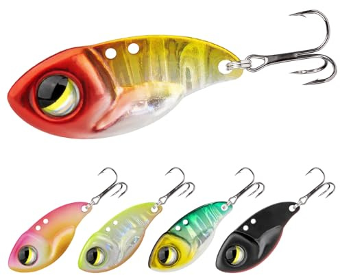 TRUSCEND Easy Catch Vibe Spinner mit BKK-Haken, Lange Wurfweite, Vibrierende, Chwimmende, Blinkende und Jiggende Aktionen, Ultimativer Suchköder für alle Fischarten, Erstaunlicher Jig-Spinner-Köder
