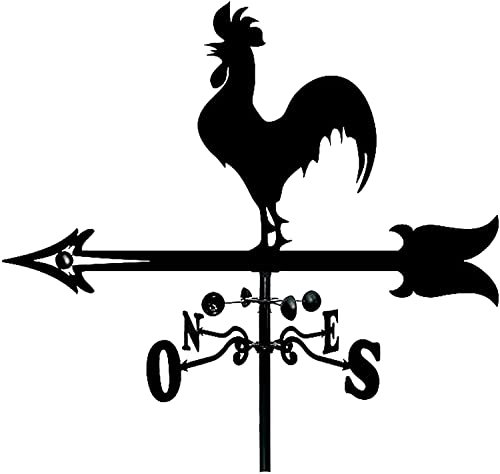 Veleta de Metal, Veleta, Veleta de Acero Inoxidable con Forma de Gallo, indicador de Viento con esculturas de Animales para jardín, estatuas, Pintura en Aerosol, cobertizos para Exteriores, Patios de