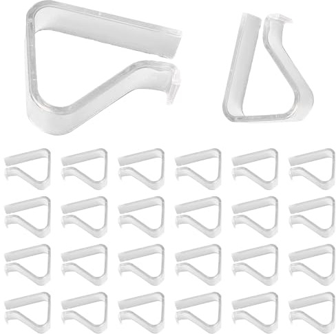24 Pieces Transparent Clear Tablecloth Clips, Plastic Table Cloth Clips，Windproof Table Cover Holder Clamps，Table Cloth Holder for Christmas Home Wedding Party Indoor Outdoor Camping Picnic (M)
