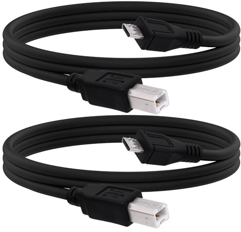 YARCHONN Mikro USB Druckerkabel Mikro USB 5 poliger Stecker auf Standard USB Typ B Stecker OTG Datenladekabel für Telefon Tablet Drucker Elektronisches Midi Klavier -1.5M -2pcs