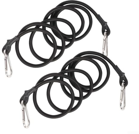 Cinghie elastiche in corda da 1 5 m, 2 pezzi, con moschettone, per fissaggio tende, bagagli e carrello di stoccaggio