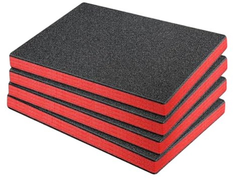 MagiDeal Lot de 4 Inserts En Mousse EPE pour Boîtes, Découpables et Faciles à Utiliser, pour Tiroirs, Boîtes à Outils, Organisateurs et Transport, 45cmx30cmx5cm