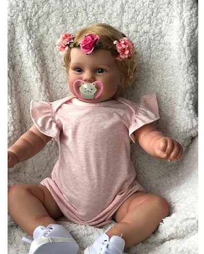 Lfdolls Lebensechte Babypuppen, Reborn Baby 50cm, Weiches Silikonvinyl Körper Aus Baumwolle Reborn Baby MäDchen Neugeborenes Baby Sammlerpuppe Für Erwachsene Mit Zubehör