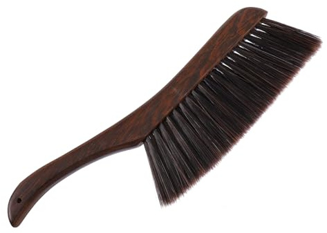 DECOMELODY Wooden Bed Brush Soft Fine Bristles, Carpet Cleaning Brush for Home Sweeping and Dust Removal, Sturdy Hardwood Handle Suitable for Bed and Sofa Cleaning