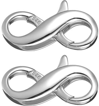 2 Stück Verschluss Karabiner Karabinerverschluss 925 Sterling Silber Armband Halskette Verschlüsse Schmuckherstellung Kette Karabinerverschluss Halskettenverbinder für DIY Schmuckreparatur