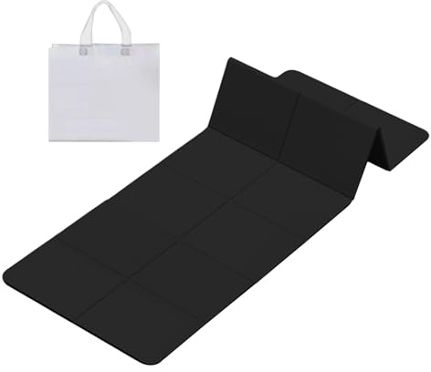 Alfombra de Yoga Plegable para Viaje,Tapete de Fitness para Gimnasio de 0.6 cm de Grosor - Colchoneta Ligera de Yoga Plegable con Bolsa de Almacenamiento para Viajes Casa Exteriores Estudio Entrenamie