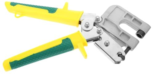 Toddmomy Alicates de Quilla de Mano Única con Mango Antideslizante Herramienta Crimpadora para Instalación de Placas de Sujeción sin Taladro para Trabajos y Carpintería