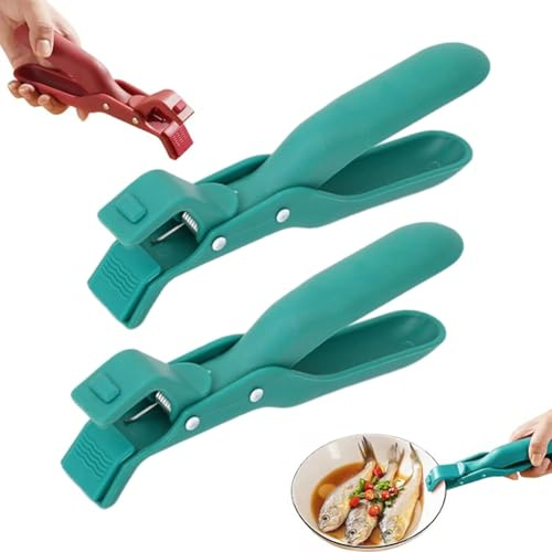 Hot Plate Gripper, 2026 New Multi-Angle Hot Plate Grippers Tongs Anti-Scald Bowl Clip, Multi-Purpose Silicone Non-Slip Heat Insulation Anti-Scald Clamp for Dish Bowls Pots Plates (Green-2PCS)