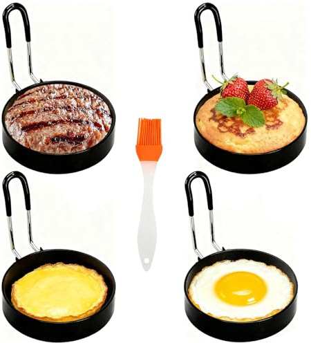4 stainless steel fried egg molds