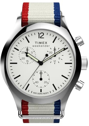 Timex Men's Weekender New England Chronograph 40mm Eco-Conscious Fabric Strap Watch