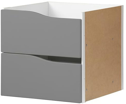 KALLAX Einsatz mit 2 Schubladen, wellenförmig/dunkelgrau, 33x33 (IKE 805.077.12)