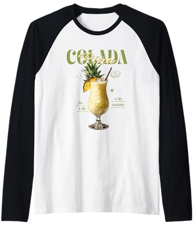 Piña Colada Vintage Drink O'Clock Tropical Cocktail Manche Raglan