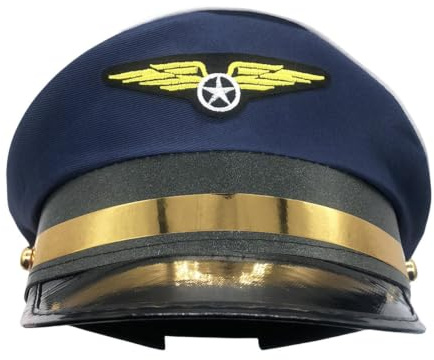 Gorras de piloto para hombre, oficial, capitán, juego de rol, uniforme | Sombreros de disfraz de pilotos para aviación, navegación, marinos y cumpleaños, cosplay y fiesta de Halloween