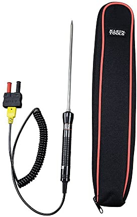 K-Type Thermometer Temperature Probe for HVAC Applications with Coiled 1.5 m Lead Klein Tools 69144