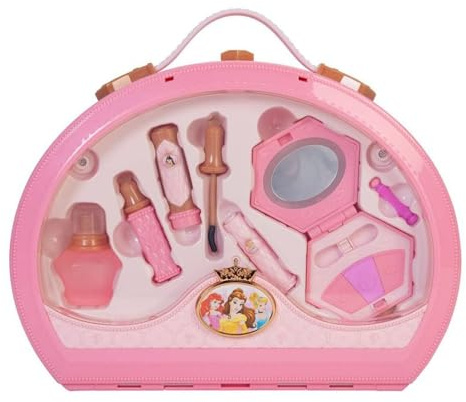 Princesas Disney - Bolsito de Maquillaje con hasta 7 Piezas – El Compacto de Maquillaje se Abre para Revelar el Espejo con Iluminación Propia – Juguete Ideal para Niñas 3 Años +