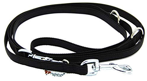 Twinkys Dog Style Hundeleine Umhängeleine schwarz gummiert Breite 15 mm dreifach verstellbar Made IN Germany