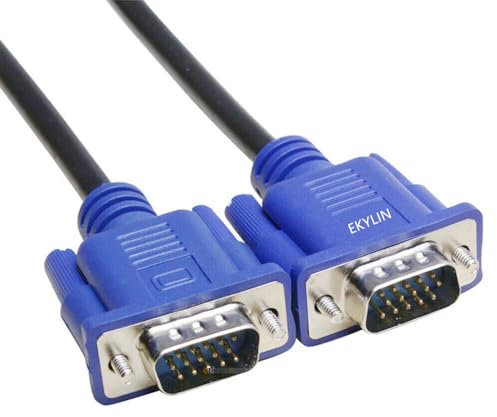 EKYLIN VGA auf VGA Kabel, 1.5m / 5ft VGA zu VGA Video Kabel VGA Adapterkabel für Computer PC Laptop HDTV zu Monitor Bildschirm Projektor Beamer mit VGA Stecker