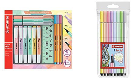 Stabilo Pastel Collection Set ;Confezione Mista 13 ;Pezzi: 6 ;Swing Cool Pastel, 3 & Pennarello Premium, Pen 68, Astuccio Da 8, Colori Pastello