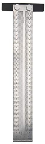 Regla de agujero Línea d, Herramientas de medición Otras herramientas de medición acero inoxidable Escala de tipo T Herramienta de regla en T que mide 300 mm