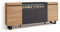 Skraut Home - Aparadores para salón | Gran Capacidad de almacenaje | 200x87x35cm | 4 Puertas | Chimenea eléctrica LED | Tall, Industrial | Estilo Moderno | Roble y Negro