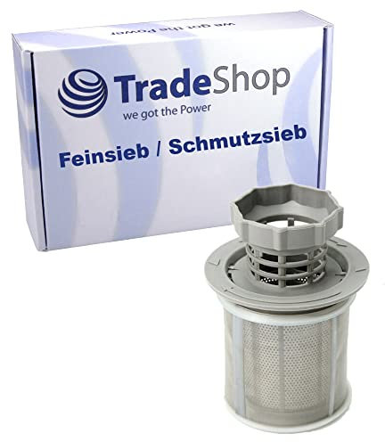 Trade-Shop Feinsieb- / Schmutzsieb-Set (3-teilig) Ersatz für Bosch/Siemens 10002494 für Geschirrspüler - Spülmaschinensieb, 9cm, silber/grau