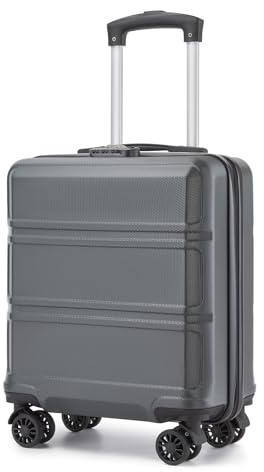 KONO Kleiner Koffer Handgepäck Hartschalenkoffer für Easyjet Handgepäck 45x36x20 cm, Leicht Reisekoffer mit 4 Rollen und Zahlenschloss (Grau)