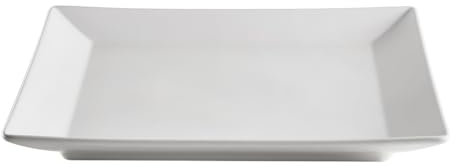 METRO Professional Platos llanos de cerámica de gres, 30 x 30 cm, cuadrados, juego de 4 unidades, aptos para microondas y lavavajillas, apilables (blanco)
