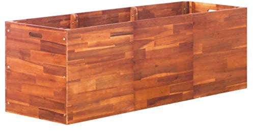 Makastle Jardiniere sur Pieds, Espace Potager sur Pied Jardinage Exterieur Jardin et Balcon, boîtes de Jardin, Lit de Jardin Surélevé, Potager de Jardin Surélevé, Bois d'acacia 150x50x50 cm
