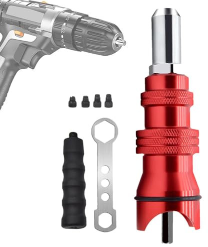 Fulenyi Kit adaptador de taladro de remache | Kit adaptador de taladro de remache eléctrico | Accesorio de taladro de tuerca de remache para taladro eléctrico, remachadora eléctrica herramienta de