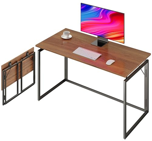 alawooder Folding Desk - 31.5 Wood Top Foldable Desk for Small Spaces | No Assembly Required Compact Desk for Home Office, Writing, and Study