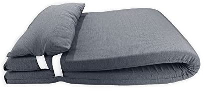 Acomoda Textil - Colchón Tumbona con Cojín 180x60x6 cm. Desenfundable, Elegante y Cómodo. Ideal para Jardín Piscina, Playa, Balcón y Terraza. (Gris Oscuro, 1)