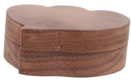 COSMEVIVI Herzförmige Holzringkasten aus Schwarzem Walnuss Holz Leicht und Stabil mit Genug Kapazität als Geschenkbox für Schmuck und Verlobungsringe