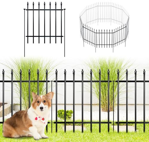 ARIFARO Dekorativer Metall-Gartenzaun, 61 cm hoch x 61 cm breit, 5 Stück, Tierbarriere für Hunde, Haustiere, Umrandung, Gartenzaun für Außenbereich, Terrasse, Rasen, Hof, Blumenbeet