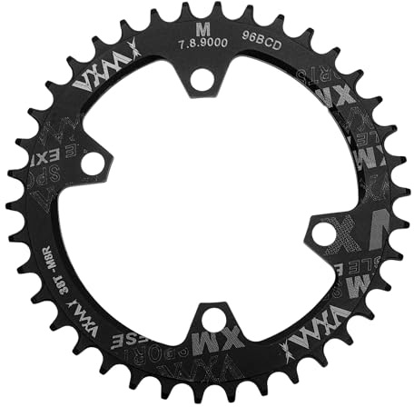BULLSPANN Schmal-Breit Kettenblatt Schwarz 1 Stück Für Rennrad | Aluminiumlegierung, 160mm/6.3, 96 BCD, Für 8-12 Gang Rennräder, Einfache Montage